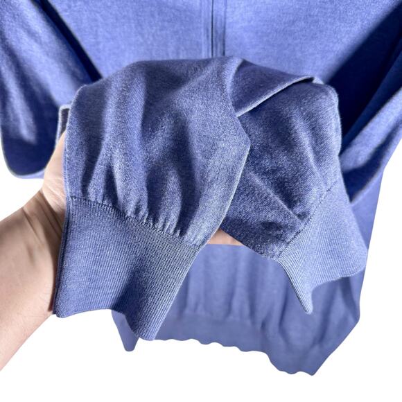 Peter Millar Men's XL Crown Soft Cotton & Silk Blend Purple Quarter Zip Sweater - Picture 7 of 9